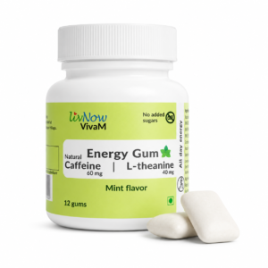 LivNow VivaM | Caffeine and L-theanine Energy Chewing Gum | All Day Energy | Refreshing Mint Flavor | Mini-bottle | Pack of 2 (24 Gums)