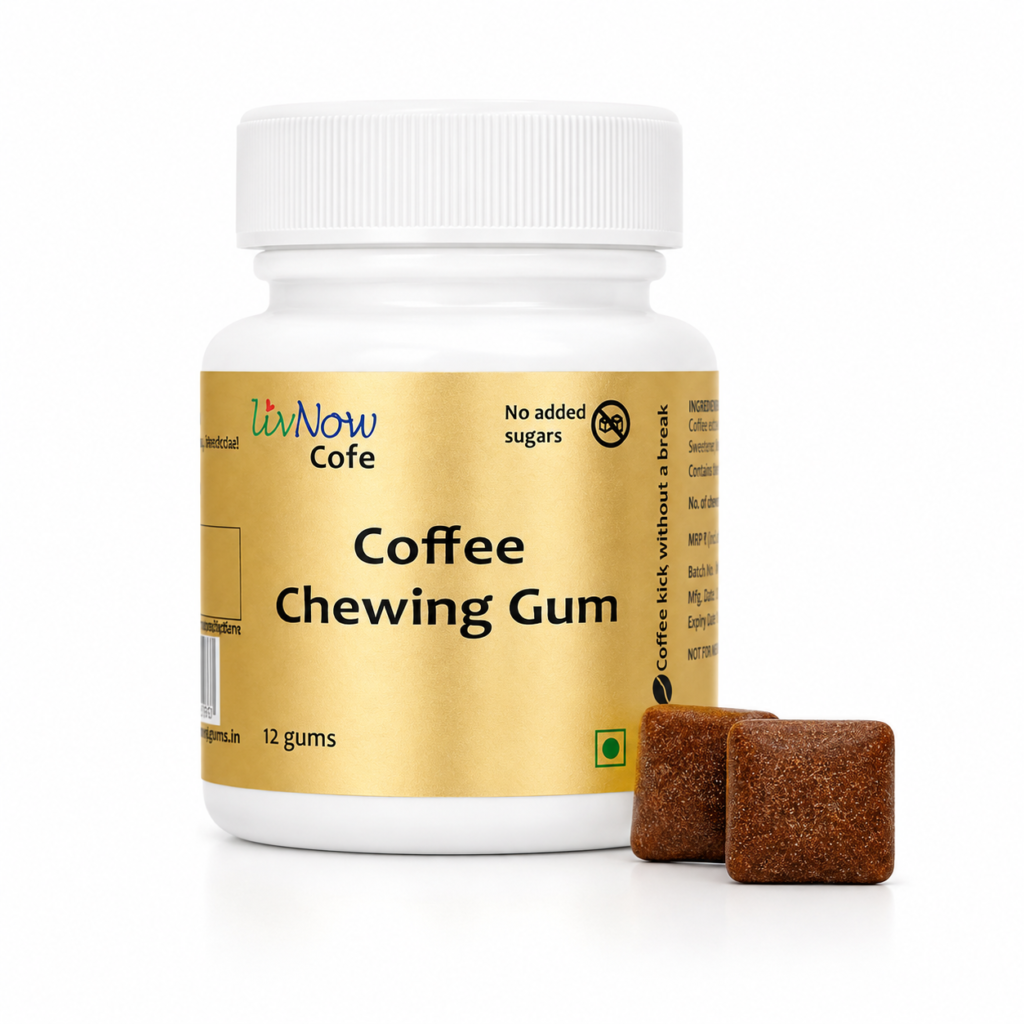 LivNow Cofe | Sugar Free Coffee Chewing Gum | for Coffee Lovers | Anywhere Coffee | Pack of 2 (24 Gums)