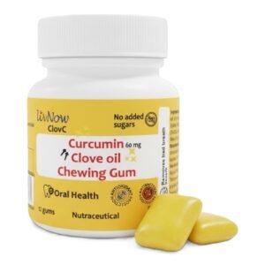 LivNow ClovC Oral Health Sugar Free Chewing Gum Supports Removing Bad Breath & Cavities | With Clove & Curcumin | Daily Oral Care Gum | Pack of 2 (24 Gums)