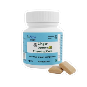 LivNow Jingle | Ginger Lemon Sugar Free Chewing Gum | For Support with Motion Sickness and Stress-Free Travel | Mini-Bottle Pack of 2 (24 Gums)