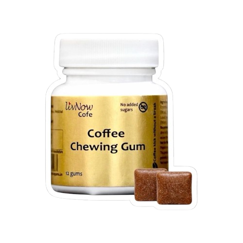 LivNow Cofe | Sugar Free Coffee Chewing Gum | for Coffee Lovers | Anywhere Coffee | Pack of 2 (24 Gums)