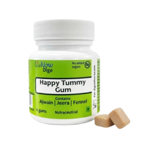 LivNow Dige Sugar Free Digestive Chewing Gum for Gas, Acidity & Bloating | With Ajwain & Jeera | After-Meal Digestive Gum | Pack of 2 (24 Gums)